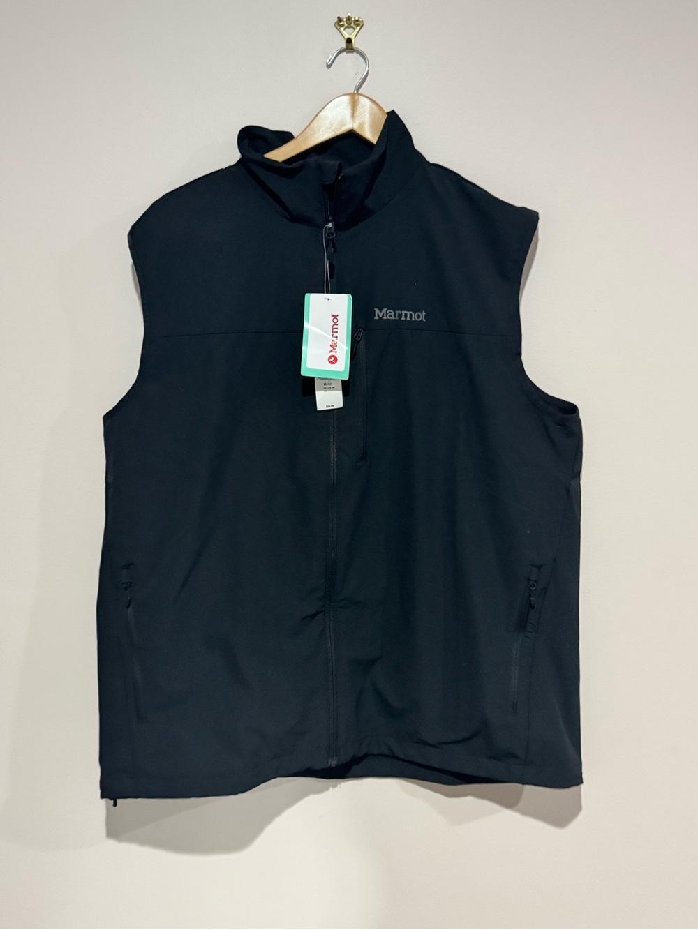 Marmot Men's XXL Black Full Zip Stand-Up Collar Vest M13322-001